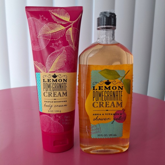Bath & Body Works Other - Bath & Body Works LEMON POMEGRANATE CREAM Body Cream 8 oz & Shower Gel 10 oz